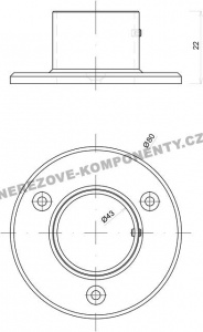 Ukončenie kruhového držadla 42,4 mm na stenu