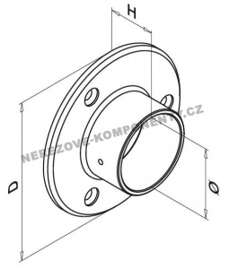 Ukončenie kruhového držadla 42,4 mm na stenu