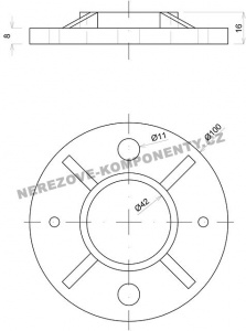 Horné ukotvenie veľké - stĺpik zábradlia pr. 42,4 mm