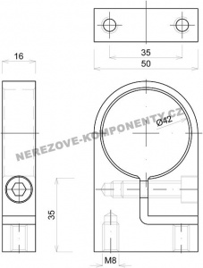 Objímka kruhového stĺpika pr. 42,4 mm pre bočné kotvené