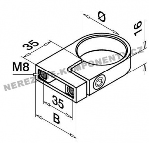 Objímka kruhového stĺpika pr. 42,4 mm pre bočné kotvené