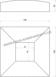 Krytka horného ukotvenia - hranatý stĺpik zábradlia 40x40 mm