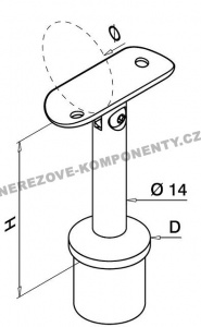Držiak držadla - stĺpik 42,4 mm (nastaviteľný KM)