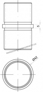 Spojka nerezového držadla 42,4 mm - rovná