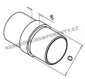 Spojka nerezového držadla 42,4 mm - rovná