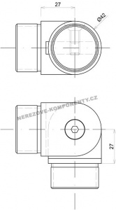 Spojka nerezového držadla 42,4 mm - nastaviteľná