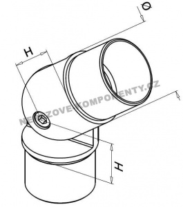 Spojka nerezového držadla 42,4 mm - nastaviteľná