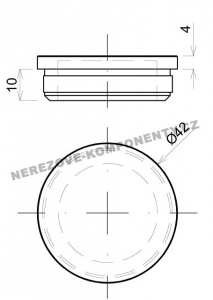 Koncovka nerezového držadla 42,4 mm - rovná