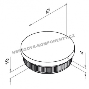 Koncovka nerezového držadla 42,4 mm - rovná