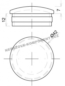 Koncovka nerezového držadla 42,4 mm - klenutá