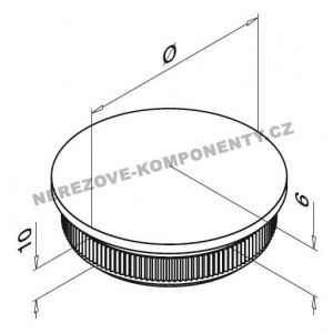 Koncovka nerezového držadla 42,4 mm - klenutá