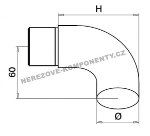 Koncovka nerezového držadla 42,4 mm - nástupná