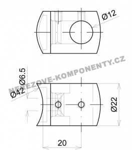 Držiak nerezového prútu 12 mm - priebežný KS