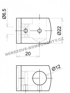 Držiak nerezového prútu 12 mm - krajný ľavý HS