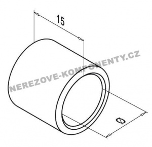 Koncovka nerezového prútu 12 mm - prevlečná