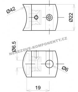 Držiak nerezového lanka 5 mm - prieběžný KS